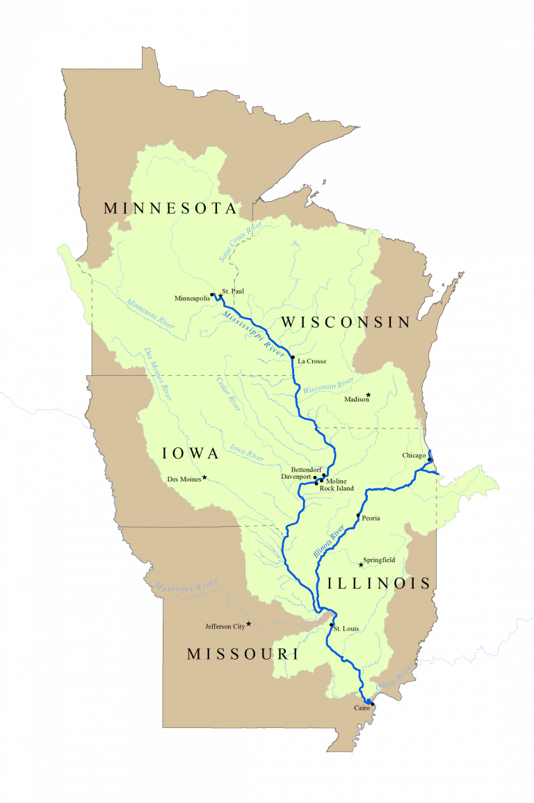 Upper Mississippi River Basin map