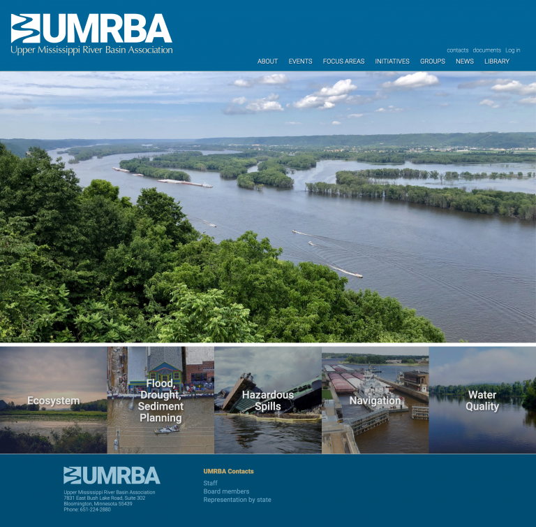 UMRBA Launches New Website  Upper Mississippi River Basin Association